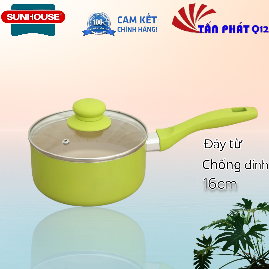 [HCM]Quánh bột chống dính ĐÁY TỪ 16 cm Sunhouse SMP15116 CÓ HÌNH THẬT