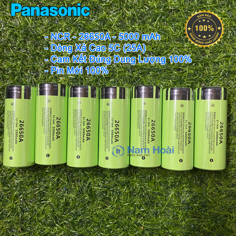 Pin cell 26650 panasonic 5000mah xả cao 25a