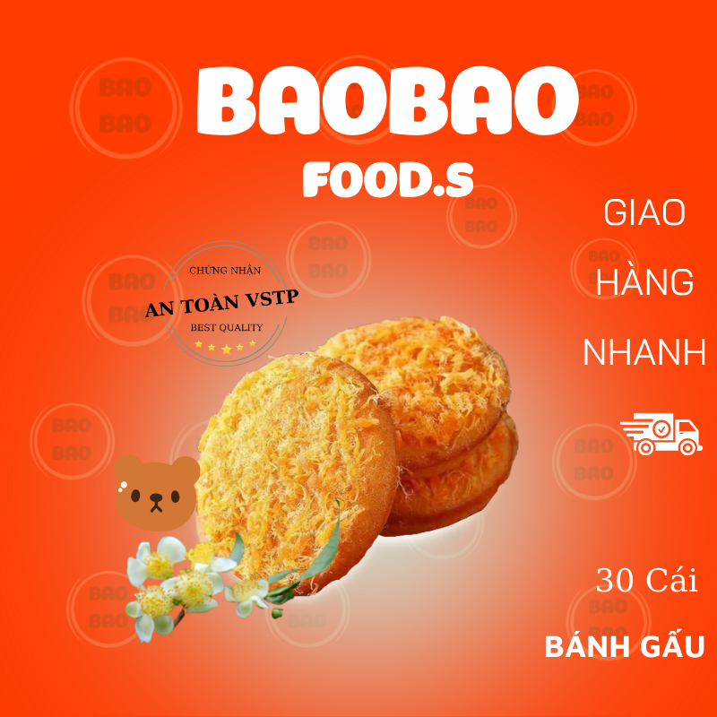 1 Thùng bánh gấu ruốc gà 30 cái -Có quà tặng - Date mới, bánh thơm mềm,Ăn vặt Baobao