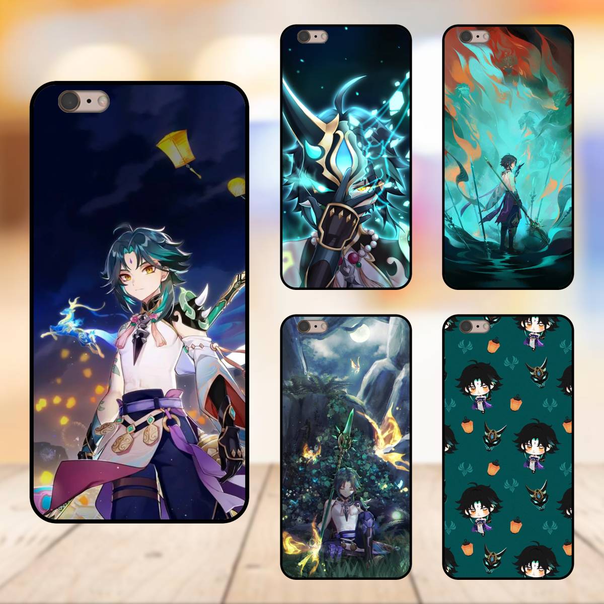 Ốp lưng điện thoại iPhone 6s Plus, 6 Plus viền đen Xiao Genshin Impact