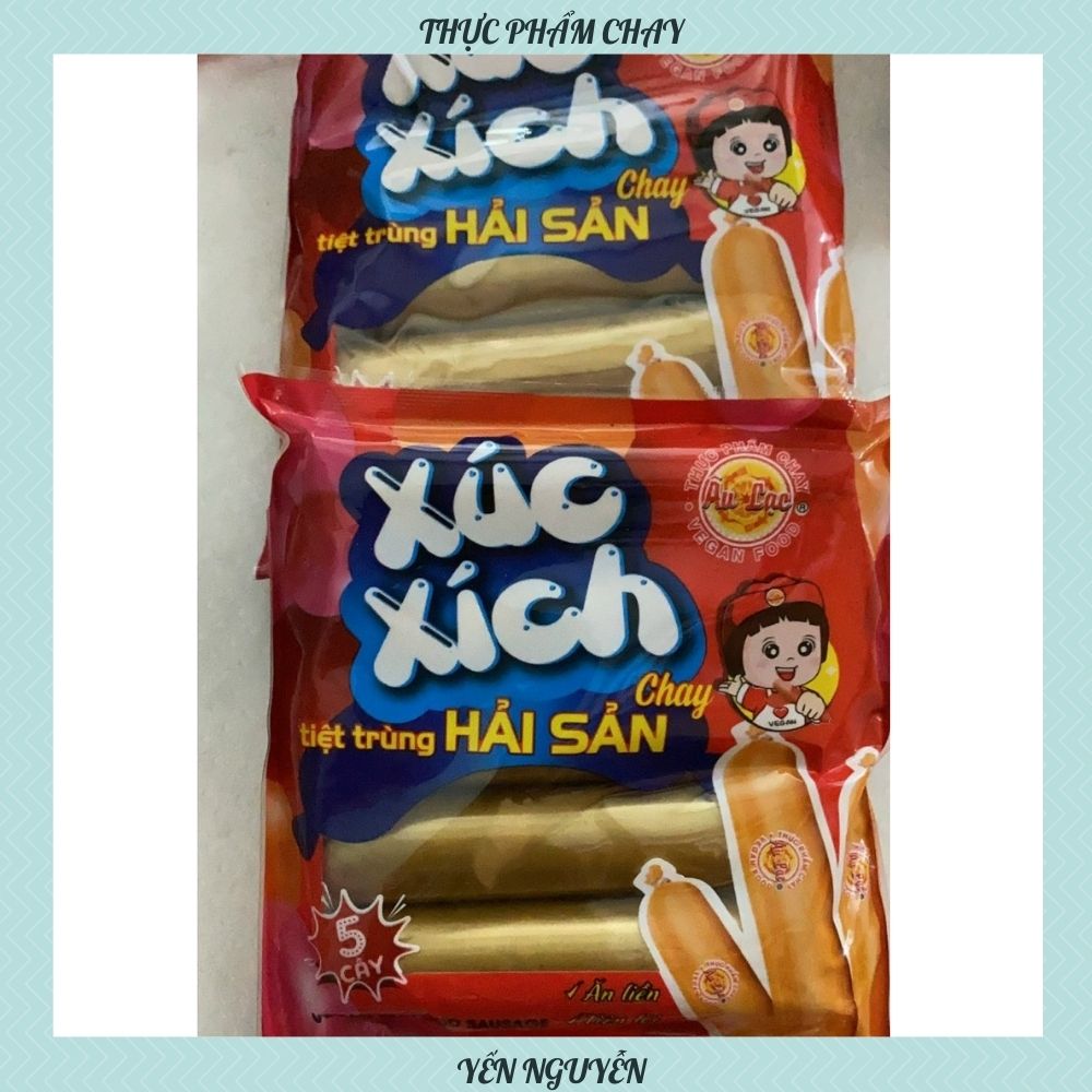 Xúc xích chay Âu Lạc - Hải sản chay - gói 150g - Xúc xích tiệt trùng dùng ăn liền, được làm từ đậu nành, dinh dưỡng