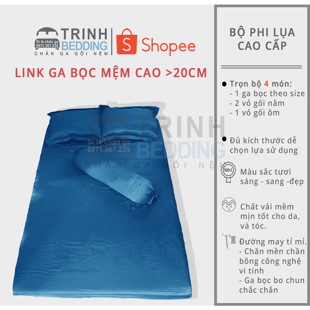 Bộ drap phi lụa 4 món trinhbedding