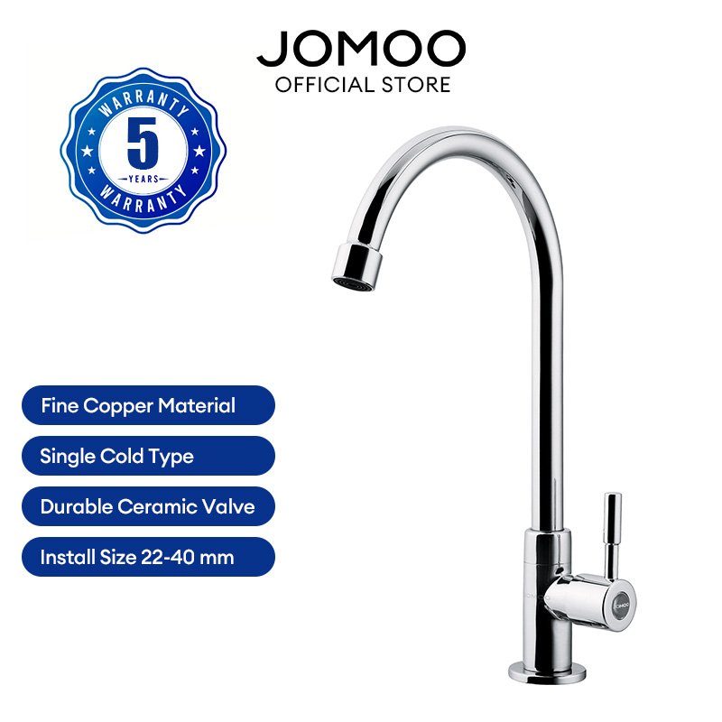 Vòi rửa chén lạnh (Đồng) JOMOO (Trắng bạc) 7713-078/1C2-I011