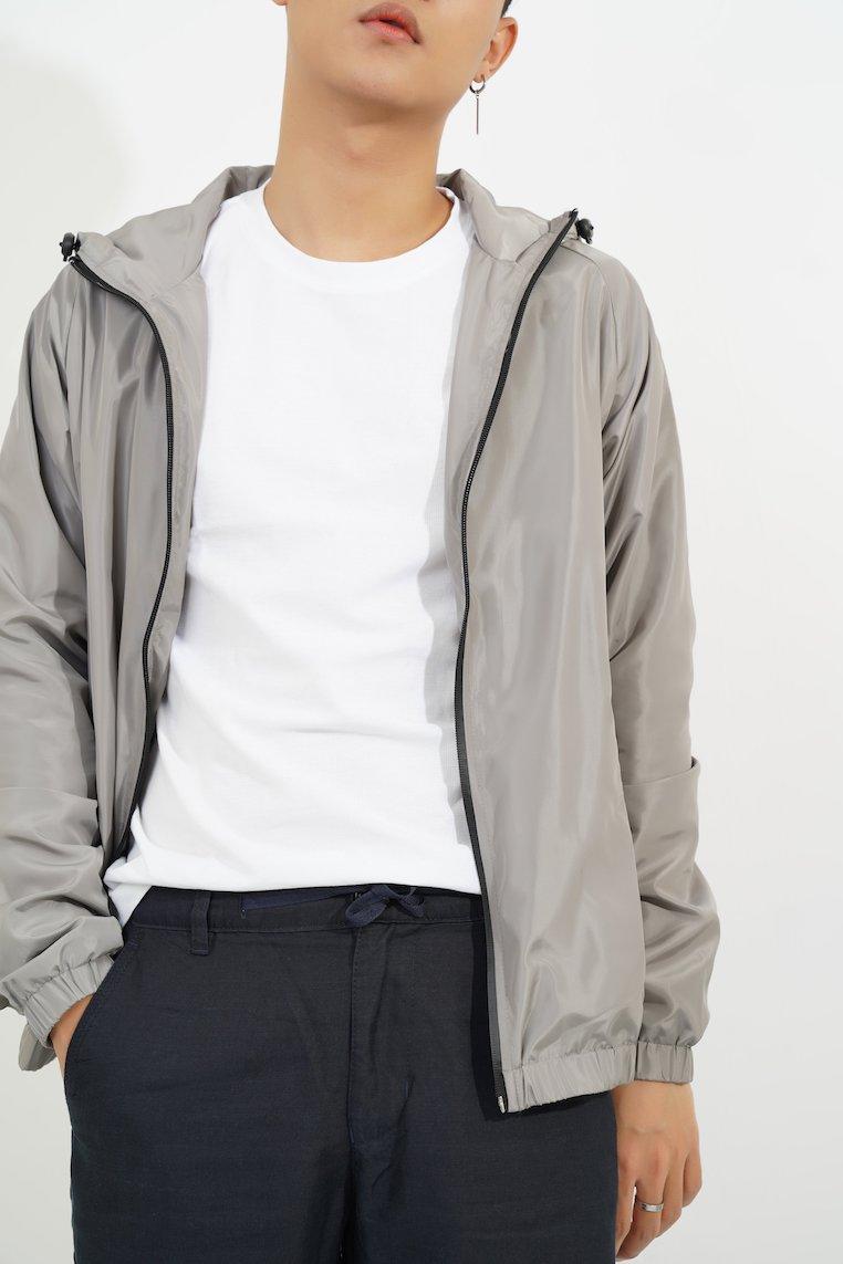 CELEB Áo Khoác Dù Nam Raplan Màu Xám