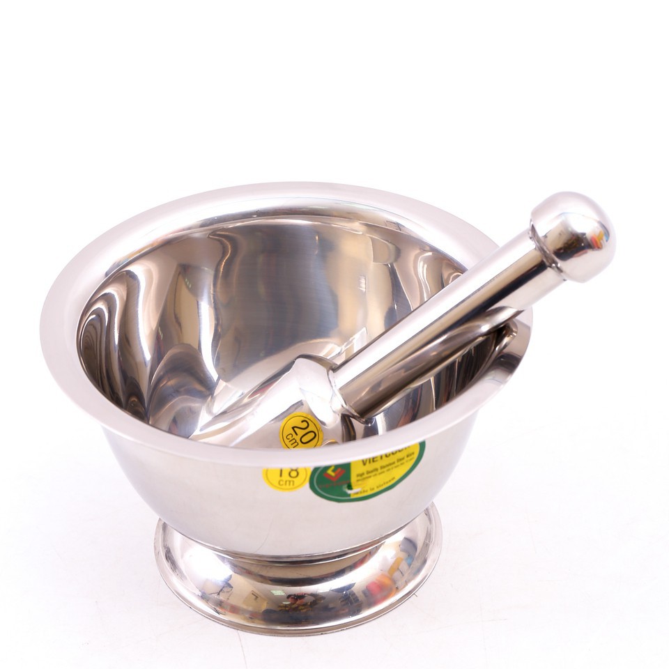 [ISize 14CM] Bộ Chày + Cối bằng Inox Cao Cấp - Siêu Bền - An Toàn Sức Khoẻ - Dễ Dàng Vệ Sinh