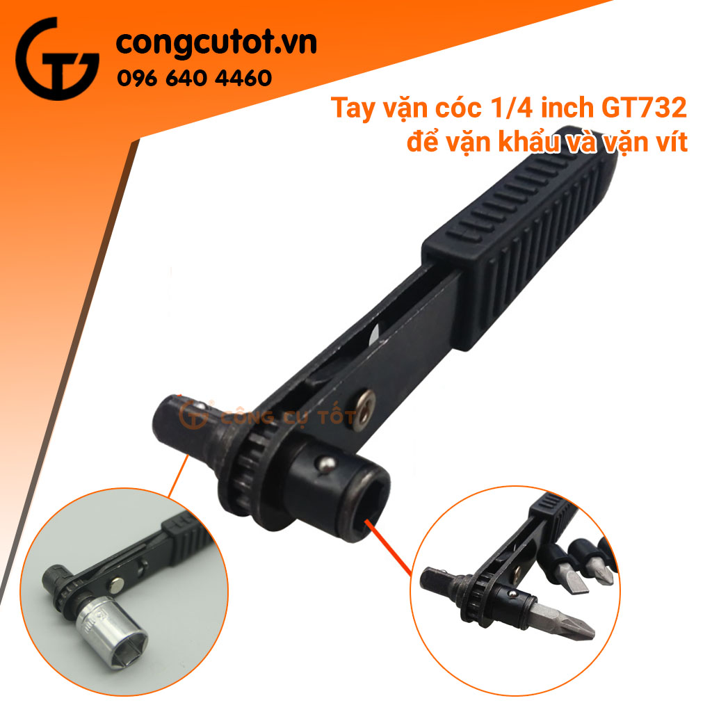 Tay vặn cóc - Cần xiết lực 1/4inch để vặn khẩu và vặn vít