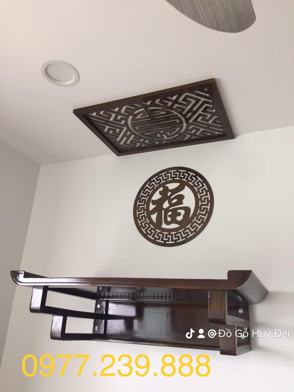 [Hàng đẹp] bàn thờ treo tường gỗ sồi 61, 69, 81,89, 107,127cm kèm chữ, viền, chắn khói siêu nét, siêu rẻ