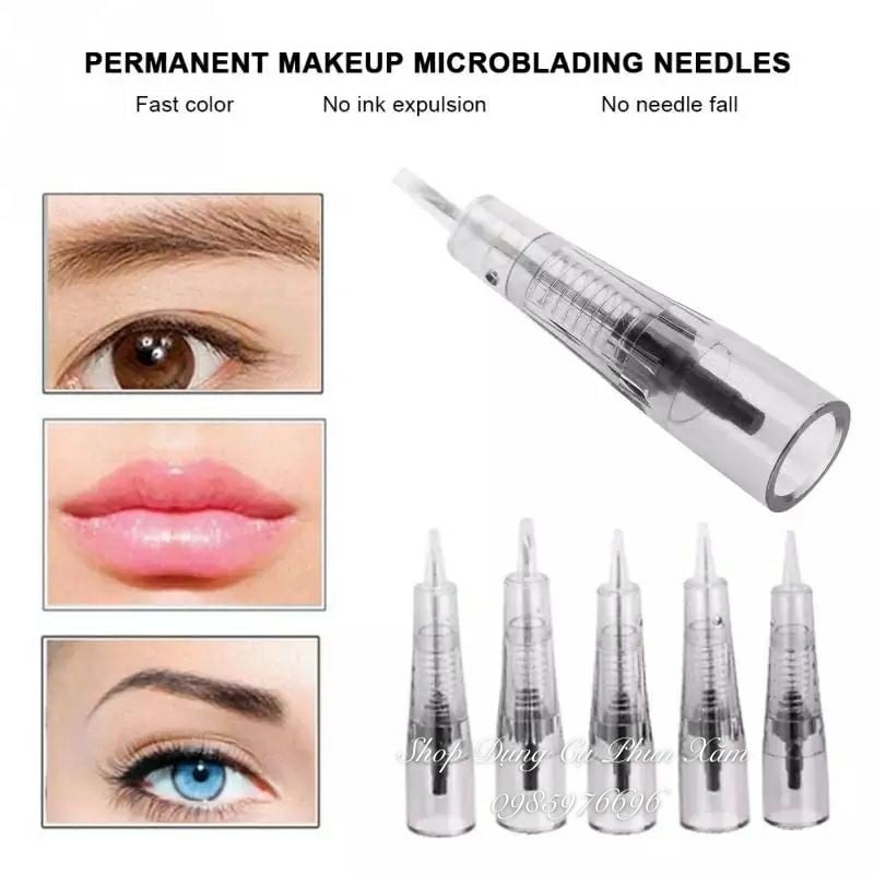 Sét 10 Kim 1P (0.18, 0.25, 0.3), kim 3P, kim 5F, 7F, 9TU, 15F, 15TU  lò xo dùng cho máy phun xăm lò xo đa chức năng