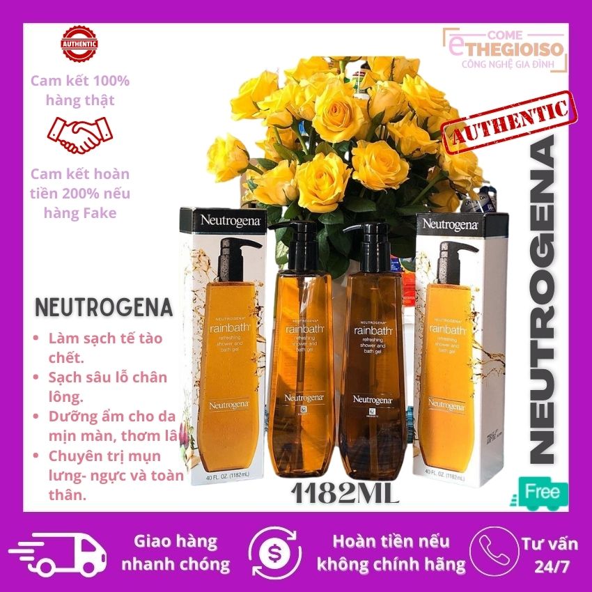 Sữa tắm NEUTROGENA Rainbath Original Scent 1.182ml của Mỹ- Chuyên ngừa mụn lưng, dưỡng ẩm cho da cho nam nữ-eTheGioiSo