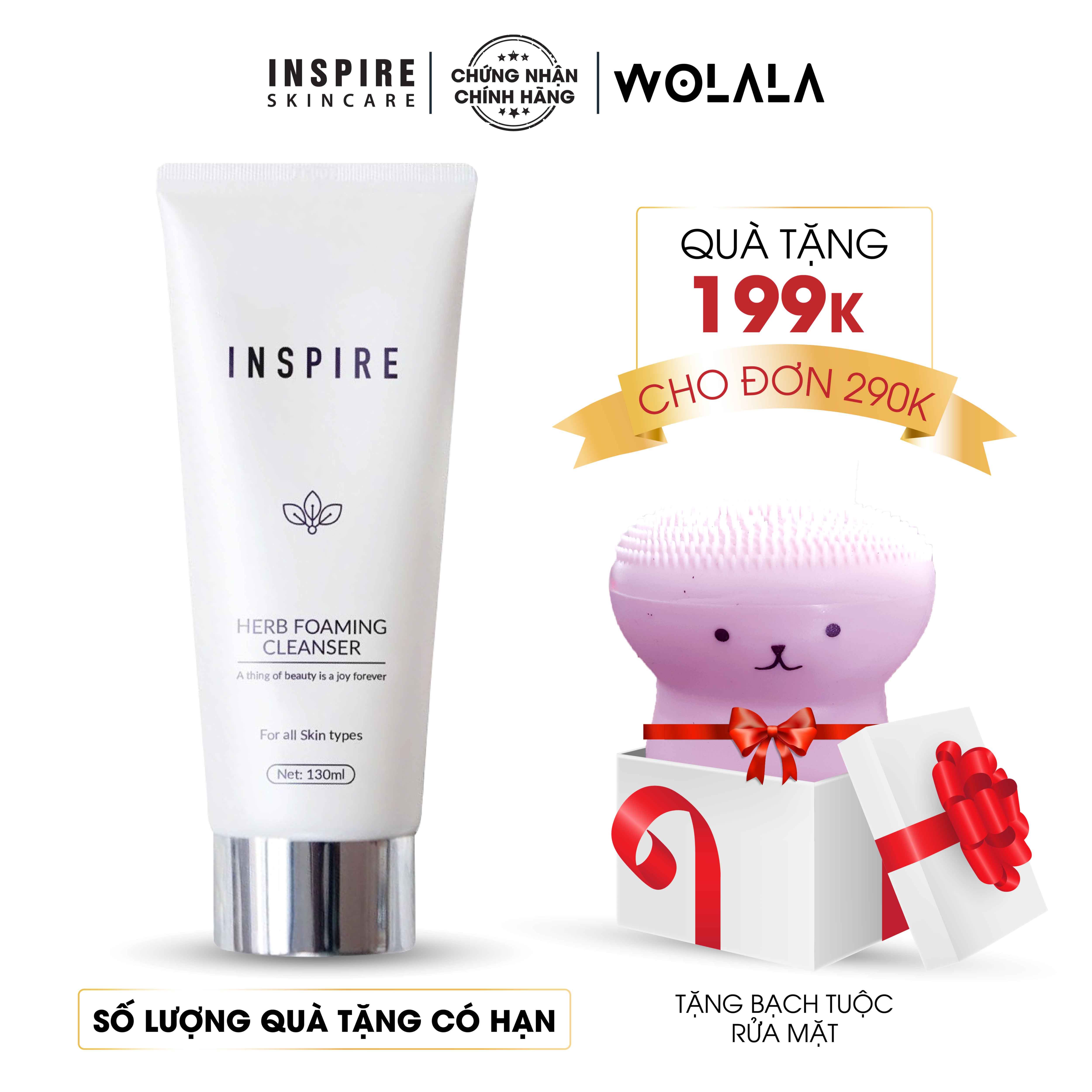 Sửa rửa mặt Inspire sạch sâu trắng da cấp ẩm kiềm dầu hỗ trợ trị mụn cho da nhạy cảm khô da hỗn hợp se khít lỗ chân lông WOLALA-INSRM04
