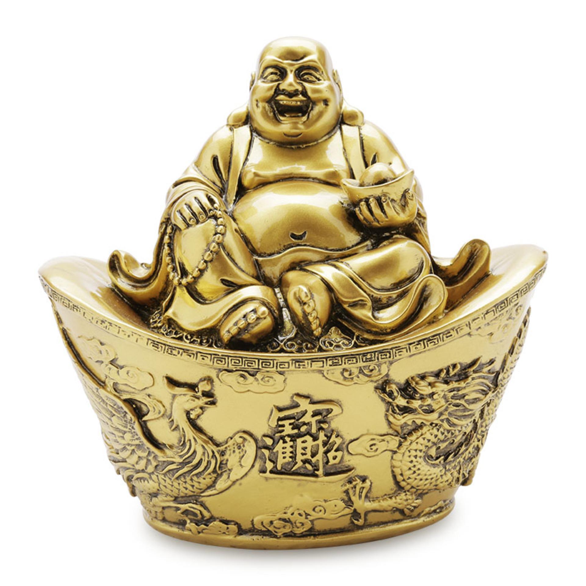 Tượng Phật Di Lặc ngồi thỏi vàng 20x21cm