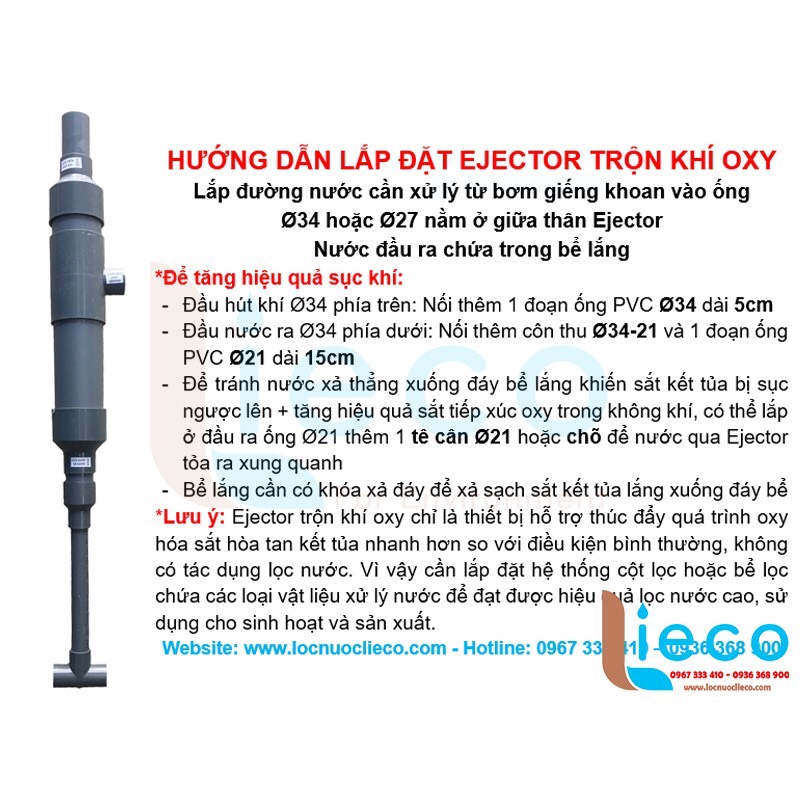 Bộ sục khí Oxy xử lý nước nhiễm phèn