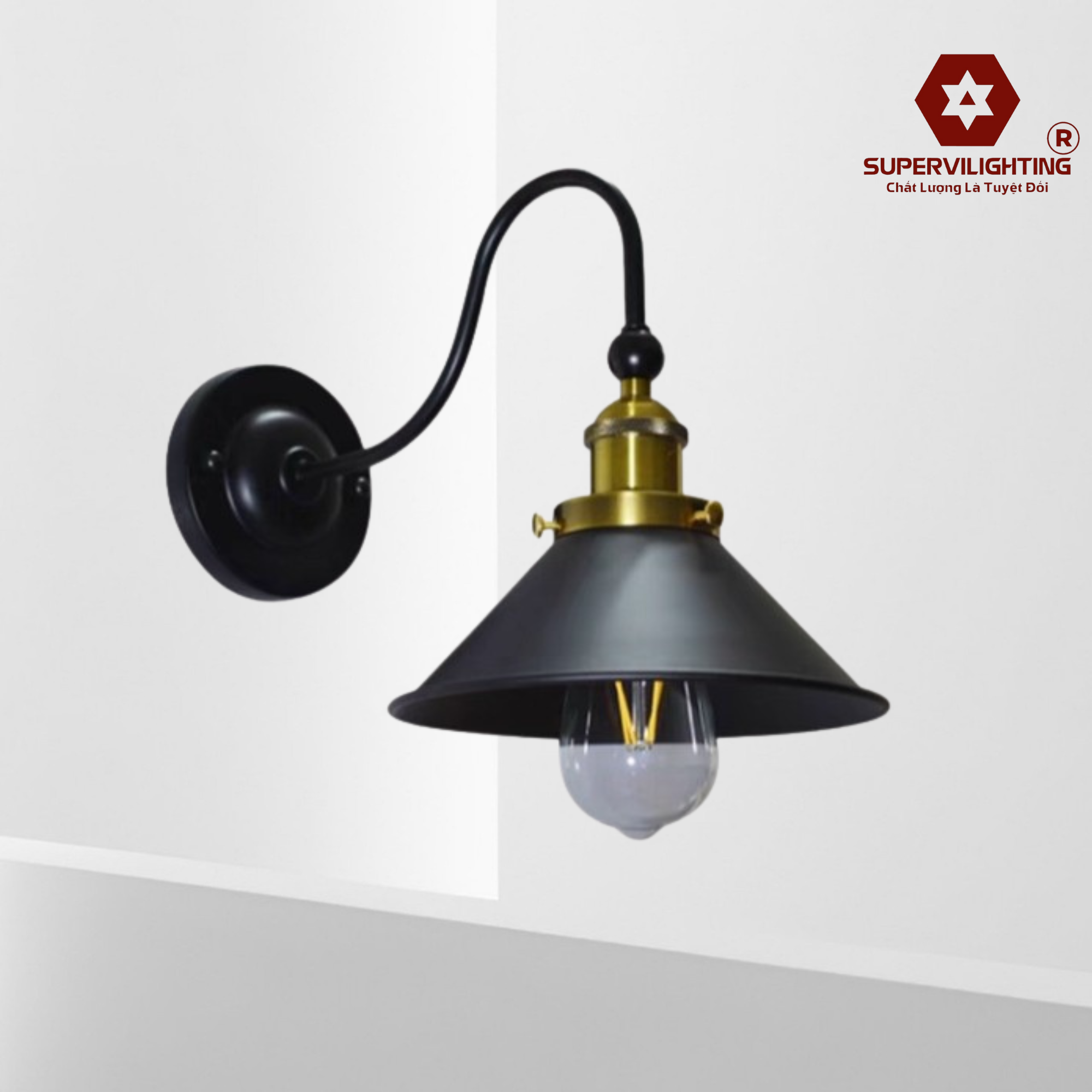 Đèn treo tường trang trí phòng khách cầu thang gắn tường Supervilighting ĐT-DPKBD260C chính hãng, bảo hành 24 tháng