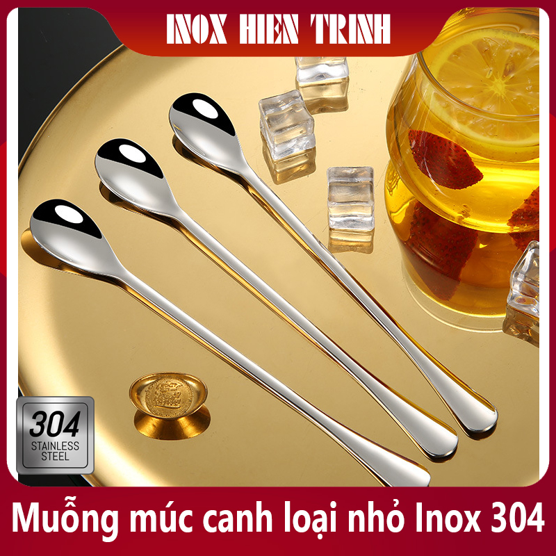Thìa Inox 304 (đá bầu)-Muỗng Cà Phê Cán Dài #20cm - Thìa Chanh Đá Inox cao cấp Luôn Sáng Bóng