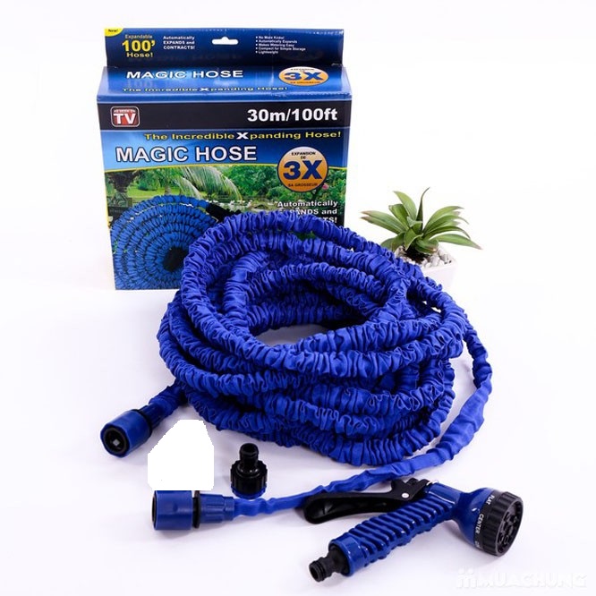 Vòi Xịt Rửa Xe Tưới Cây Làm Vườn Giãn Nở Dây Dài 30 Mét, Vòi Xịt Bọc Vải Bền Bỉ Với Môi Trường (Có Kèm Đầu Xoay Tăng Áp), Thiết Kế Thông Minh Tiện Dụng 7 Chế Độ Cầm Tay Bảo Hành 1 Đổi 1.