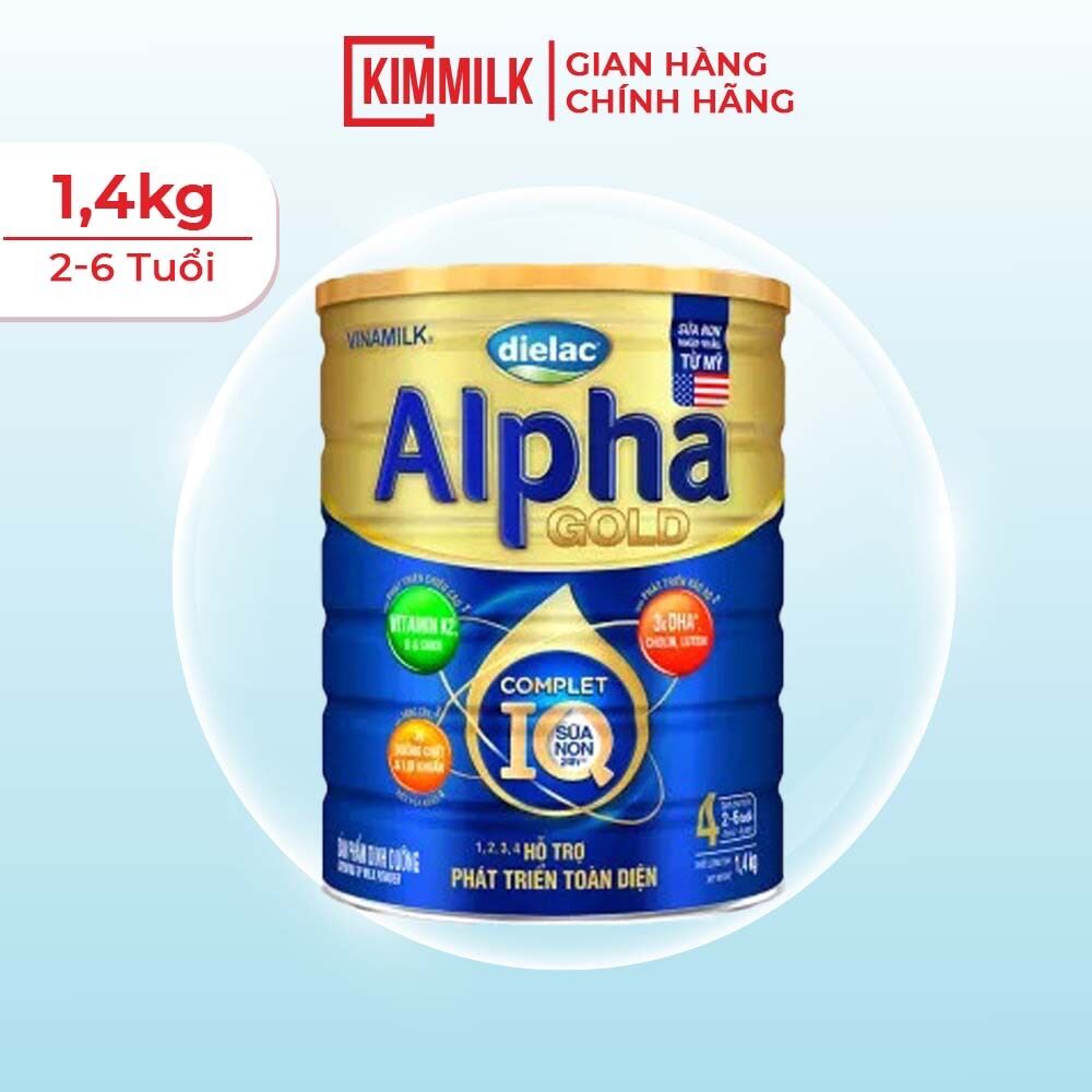[Hoàn tiền 12%] Sữa Bột Dielac Alpha Gold IQ 4 1.4kg ( Mẫu Mới )
