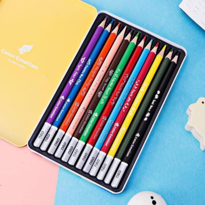 Bút chì màu học sinh hộp sắt deli 12/24/36 màu/hộp - ec00205/ec00225/ec00235