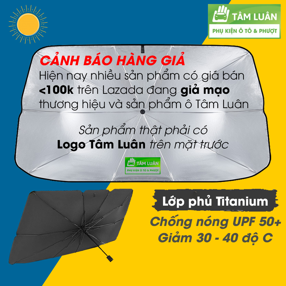 Ô che nắng kính lái ô tô, che nắng kính ô tô,  tấm che nắng xe ô tô Tâm Luân chống tia cực tím UPF 50+ gấp gọn che nắng kính ô tô, ô che ô tô, bạt phủ ô tô, dù che nắng kính ô tô