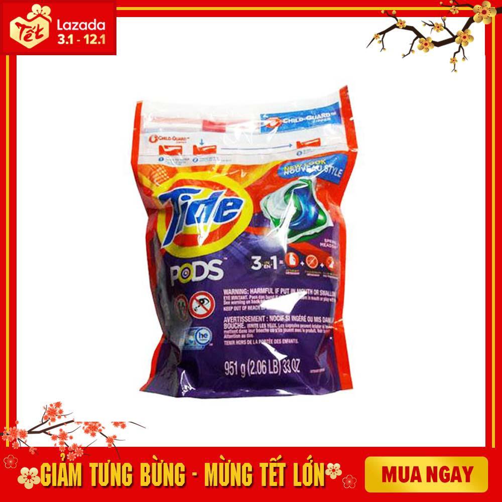 Viên giặt xả quần áo tide pods 3in1 42 viên