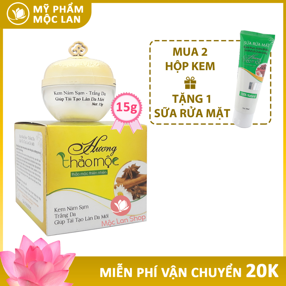 Kem nám sạm, dưỡng trắng da mặt, phục hồi da hư - Kem Hương Thảo Mộc 15g - Mỹ phẩm Be Queen
