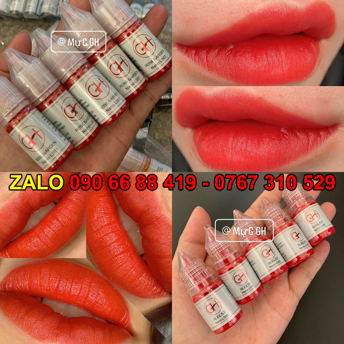 Mực Môi Nano Liquid gh chính hãng Mỹ - Mực hữu cơ GH phun môi đẹp siêu bám nhanh lên màu