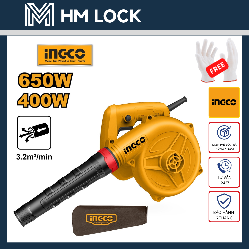 MÁY THỔI BỤI CẦM TAY DÙNG ĐIỆN INGCO AB6038 650W | AB4038 400W - HÀNG CHÍNH HÃNG