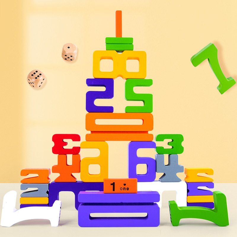 2024 Trò Chơi Khối Xây Dựng Kỹ Thuật Số Bằng Gỗ Trẻ Em Montessori Giáo Dục Sớm Hoạt Động Nhận Thức Giáo Dục Trí Tuệ Khả Năng Thực Hành Đồ Chơi Lắp Ráp QQE8
