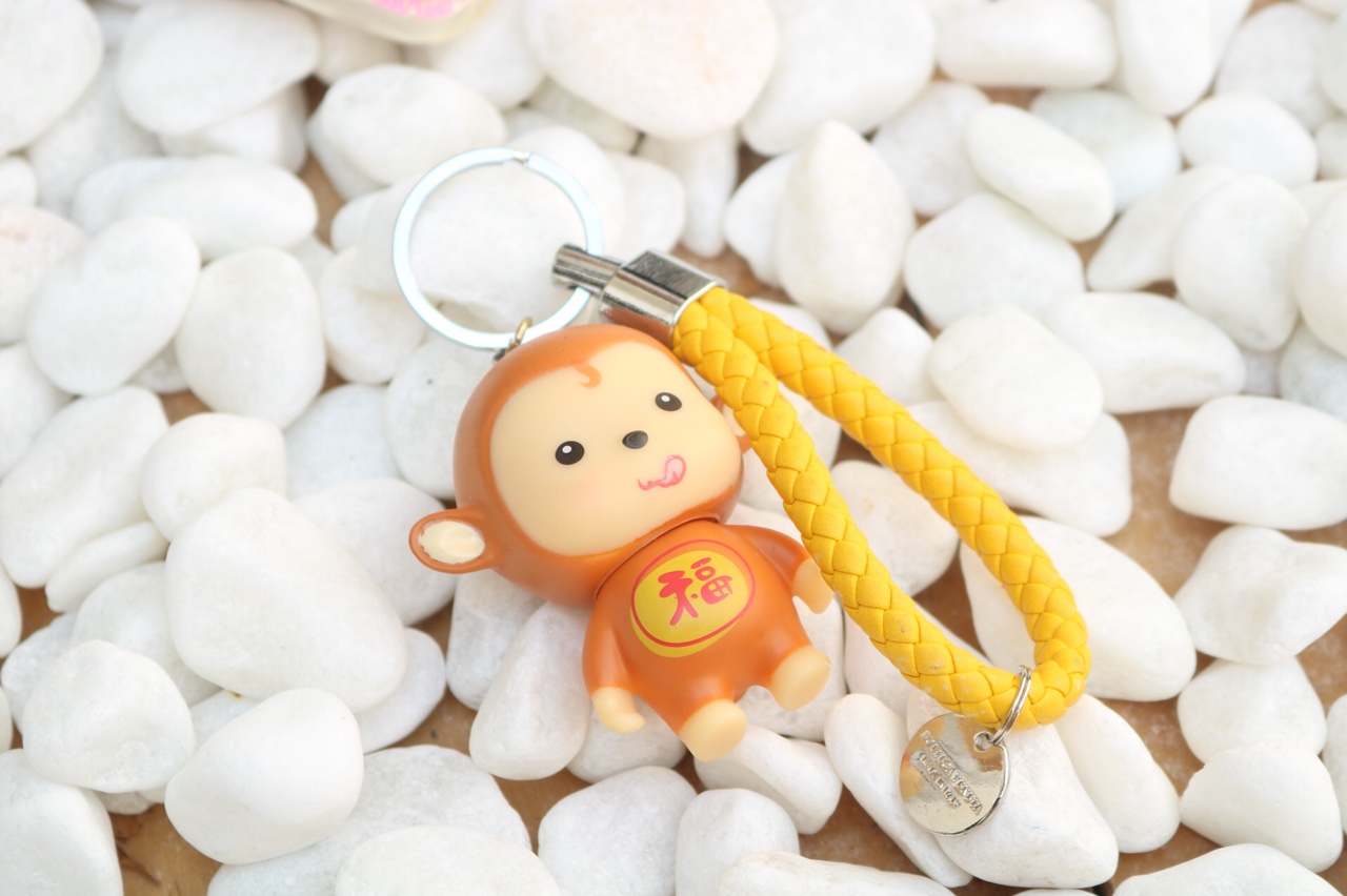 Móc khóa khỉ phát sáng - mèo thân tài - khshop