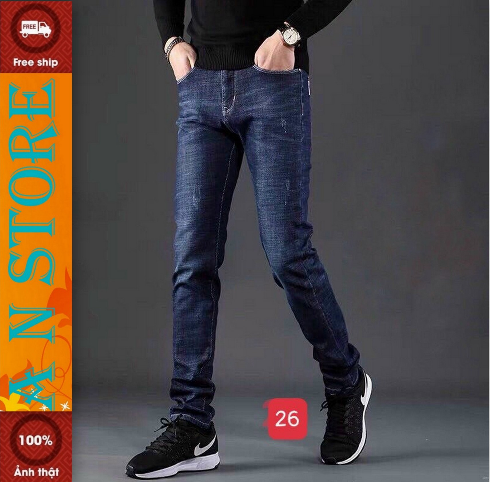 [Flash Sale 50%]quần jean nam cao cấp AN NHIÊN STORE MẪU MỚI NHẤT M26Quần Slimfit Đẹp Mới Nhất chất vải jean cao cấp hàng xịn hàng hiệu chuẩn shop co giãn thiết kế phong cách trẻ trung thời trang An Nhiên Store 9999 AN 0223