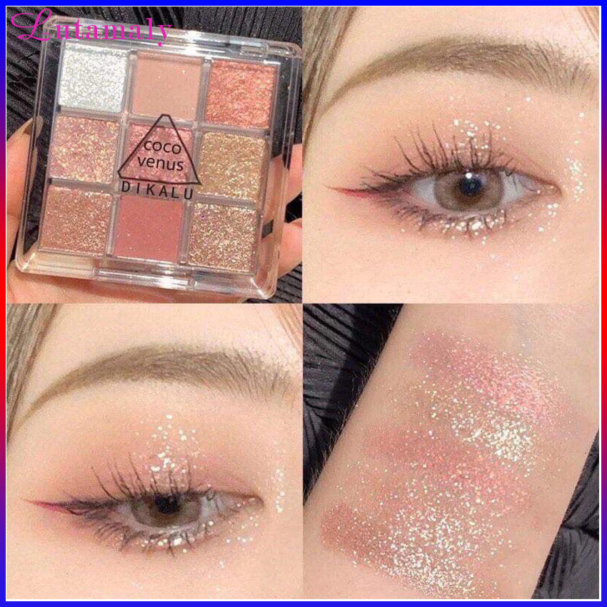 [YÊU THÍCH] Bảng Phấn Mắt Dikalu Coco Venus 9 Màu Bộ Phấn Mắt Nhũ Lấp Lánh Hiệu Ứng Long Lanh Lâu Trôi-Lutamaly