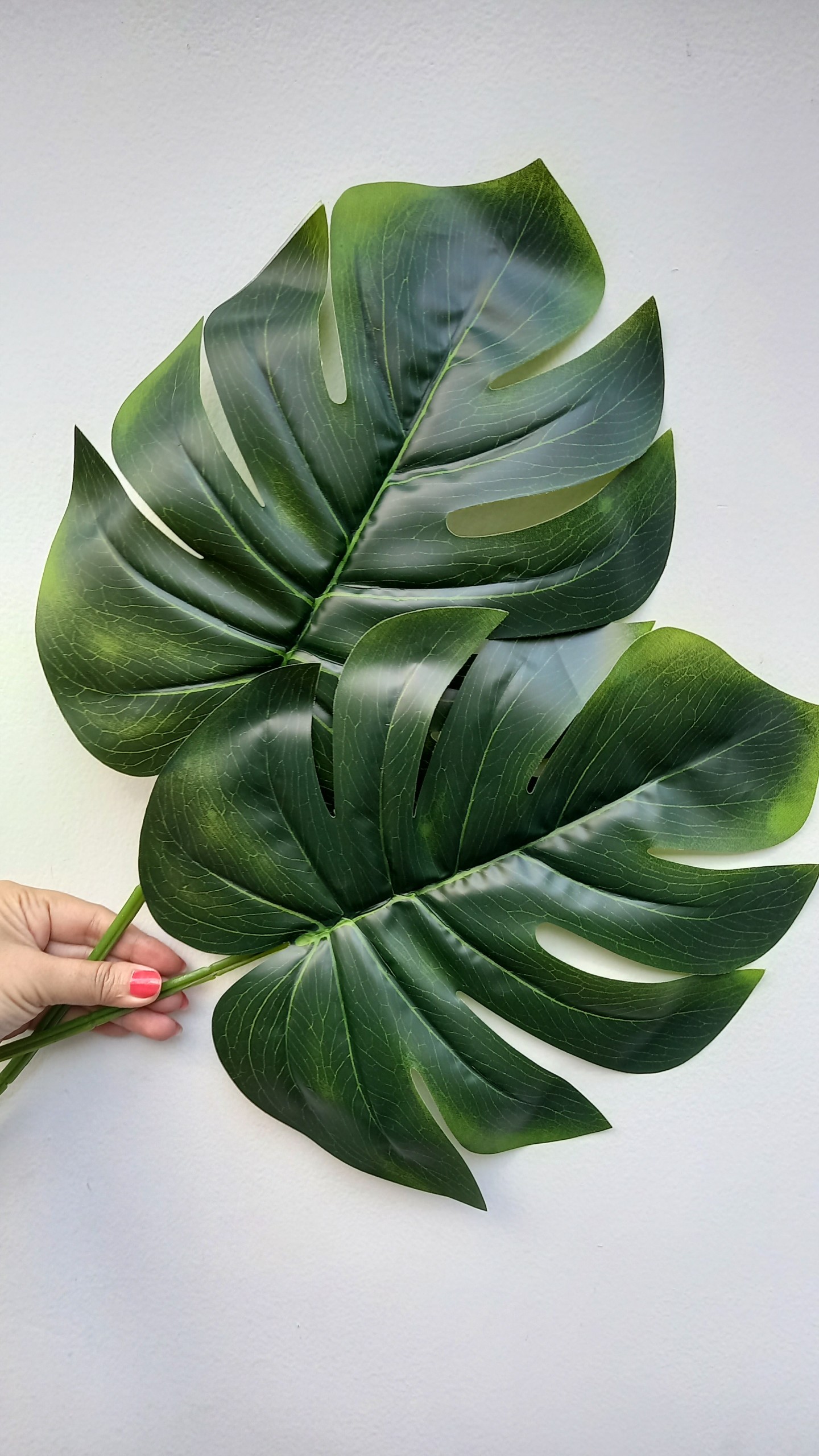 1 lá trầu bà rách giả 60cm - hoa giả - hương flower