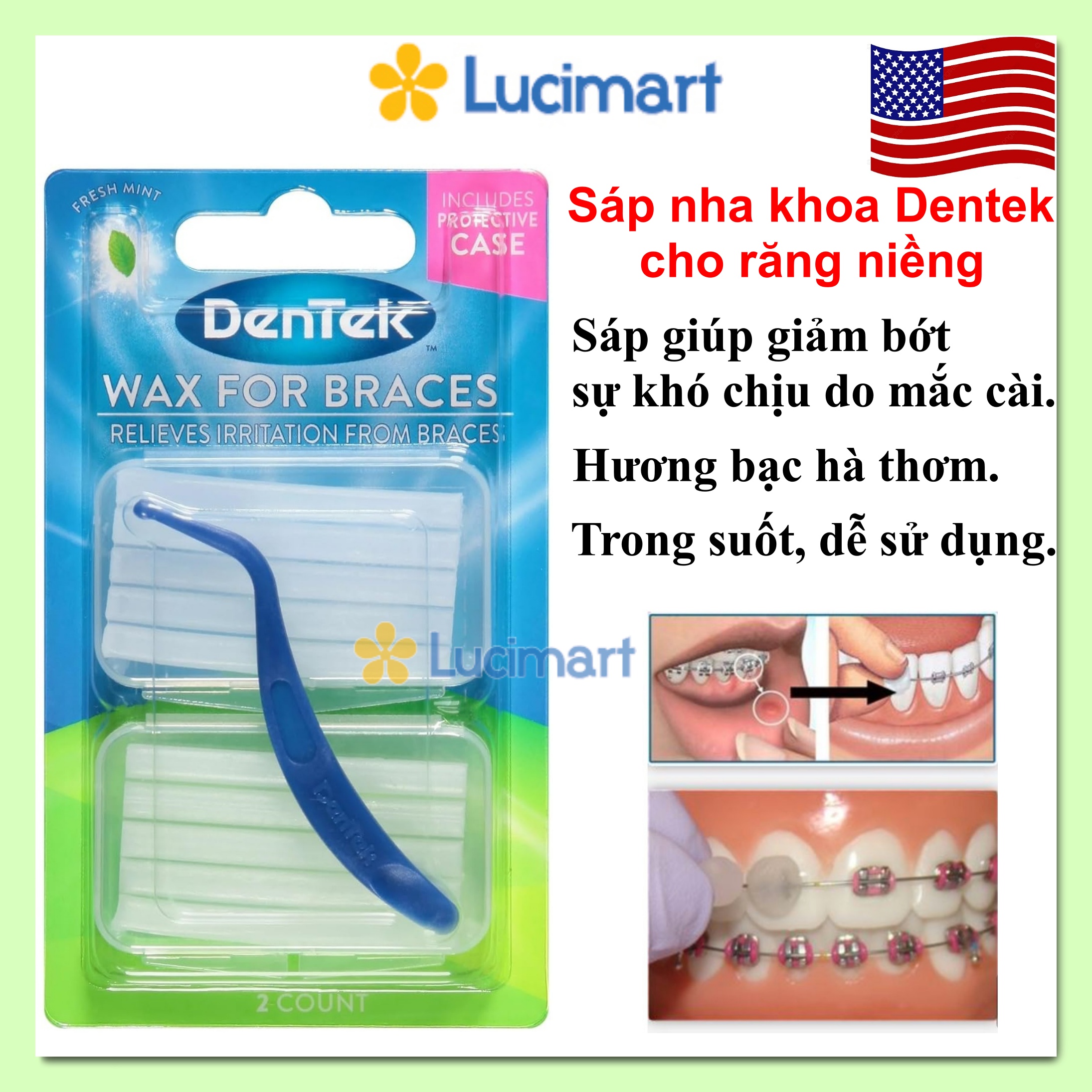   HCM Sáp nha khoa Dentek Wax For Braces cho răng niềng  USA  