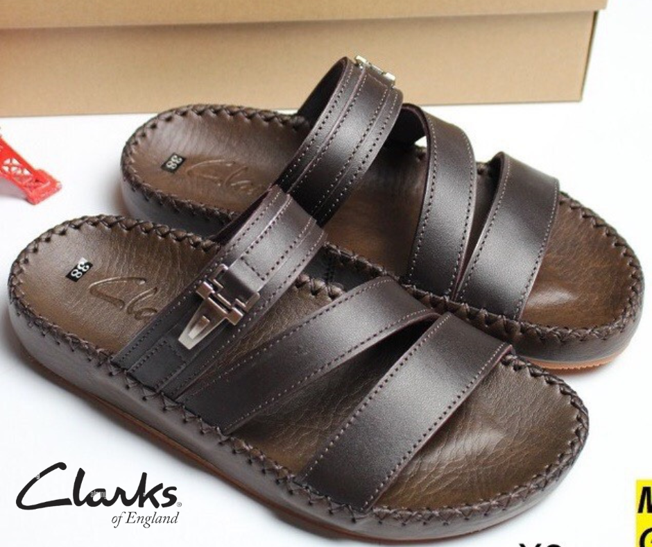 Dép quai ngang nam clarks da bò thật ,dép da cao cấp mã XP1,2,3