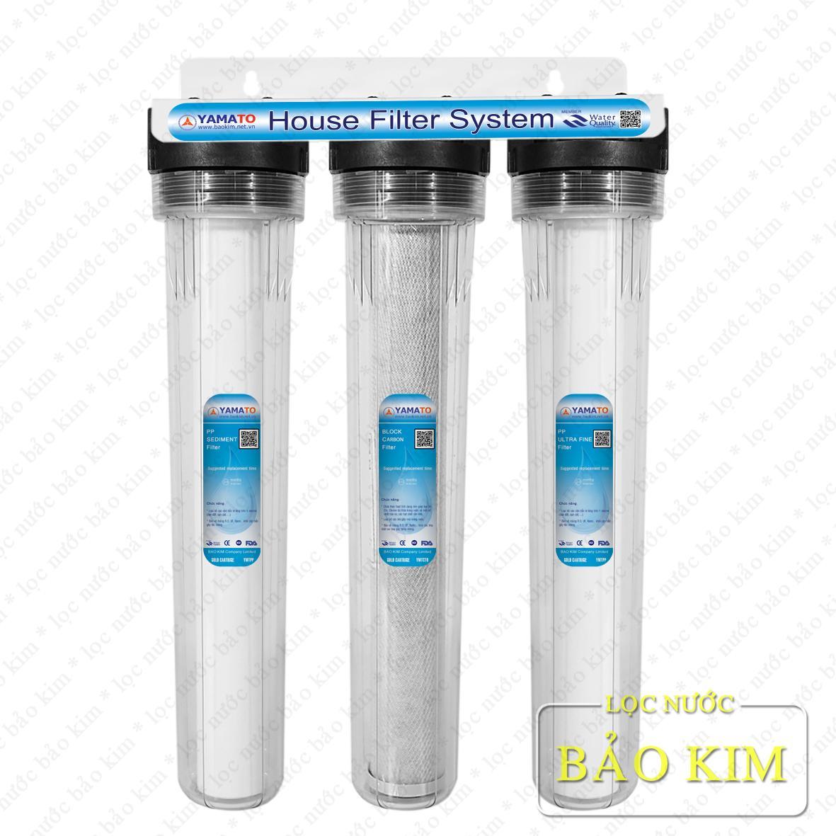 Bộ lọc nước thô đầu nguồn 3 cấp lọc 20 inch