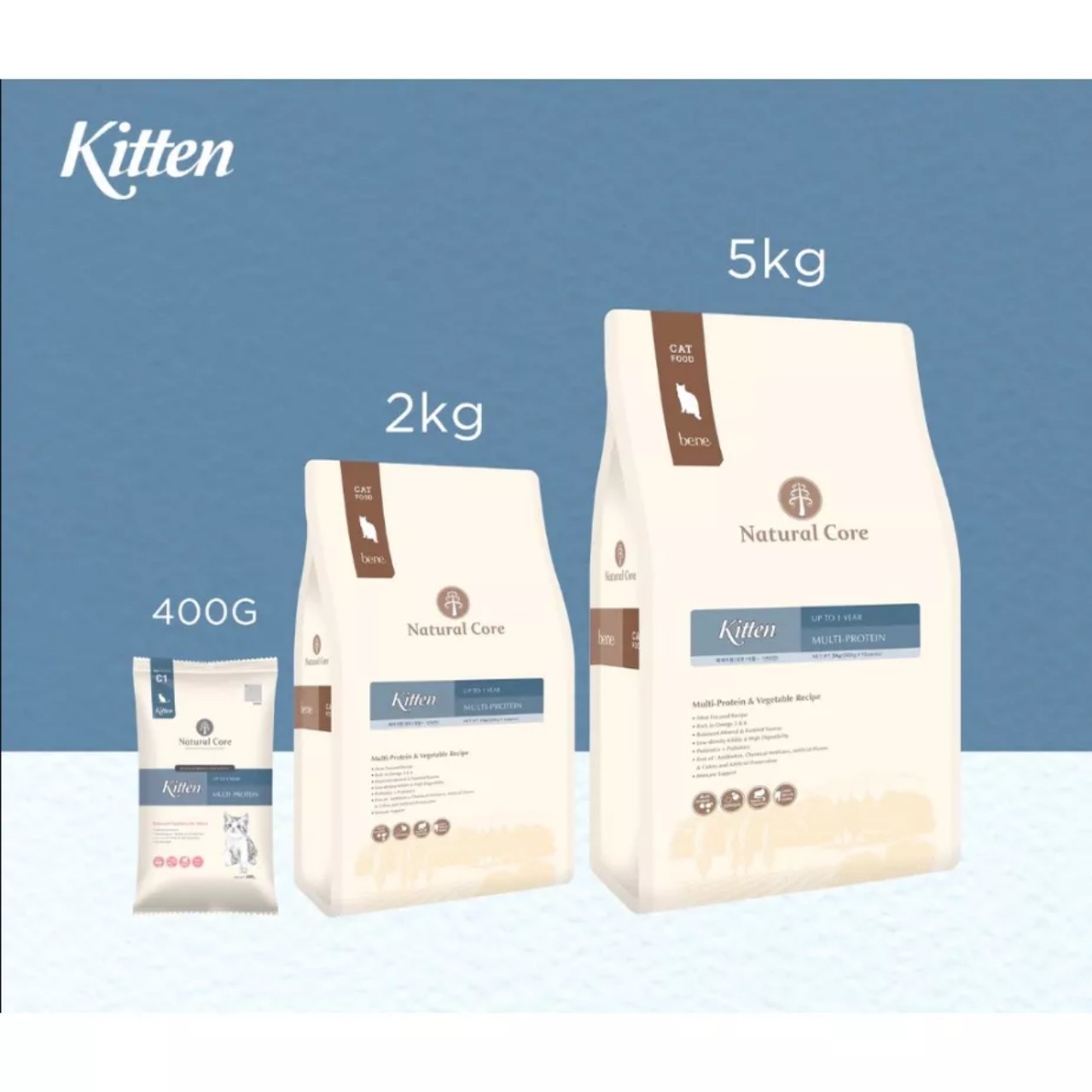 Hạt Natural Core C1 Bene Kitten dành cho mèo con dưới 12 tháng tuổi - Túi 500g, 1kg
