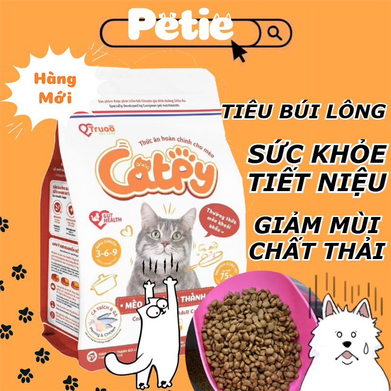 HẠT CATPY 5KG, hạt cho mèo hỗ trợ tiêu búi lông, ngừa bệnh tiết niệu, giảm mùi hôi phân, hạt nhỏ,
