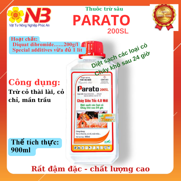 (CỎ)PaRaTo t 200 SLHoat chat  (Diquat dibromide) - 900ml (23kg /20c) BMC