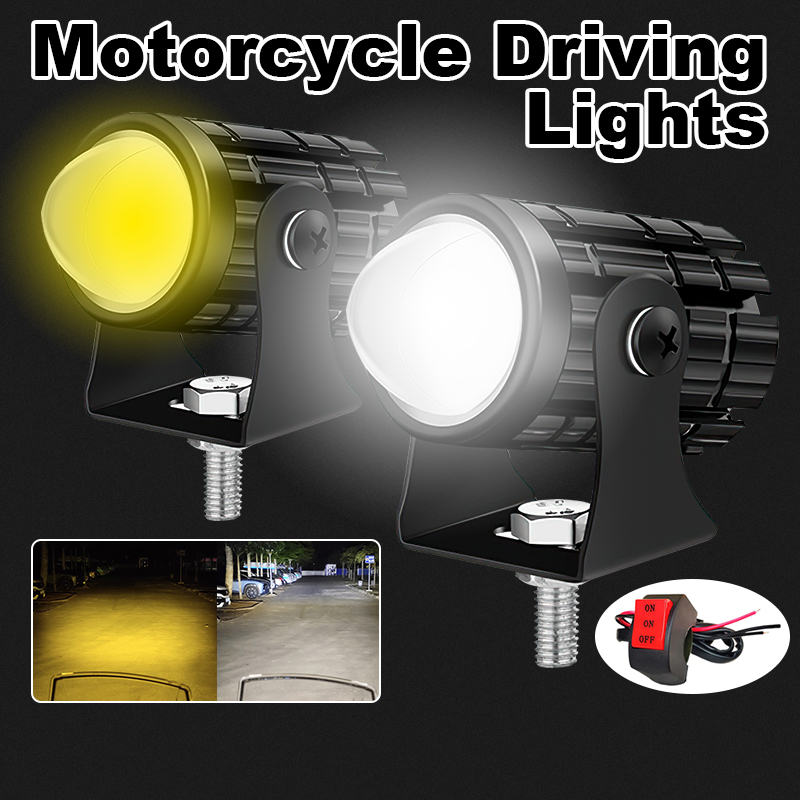 Đèn trợ sáng xe máy đèn pha Led bi cầu mini led xey mini hai màu siêu sáng
