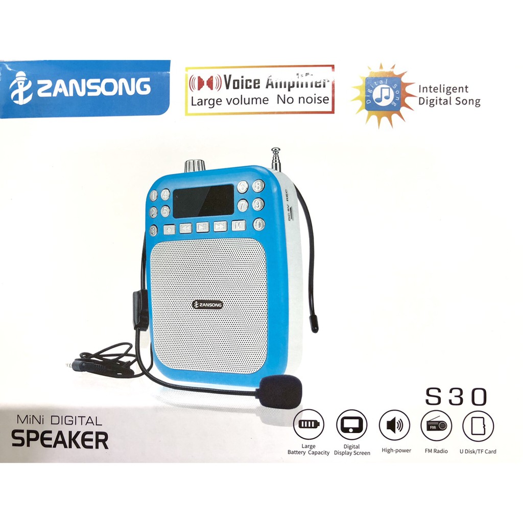 Loa trợ giảng zansong s30, máy trợ giảng không dây kèm micro, công nghệ lọc tiếng ồn mới, âm thanh to - hỗ trợ giảng dạy cho giáo viên, hướng dẫn viên