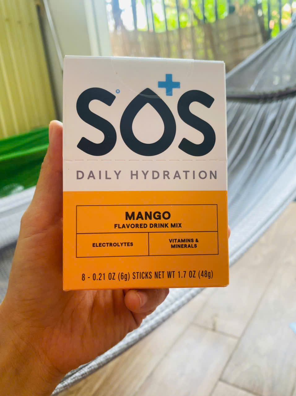 Sos Hydration Electrolyte Powder Pack Low in Sugar, Quick Hydration (8 Servings, Mango Flavor)