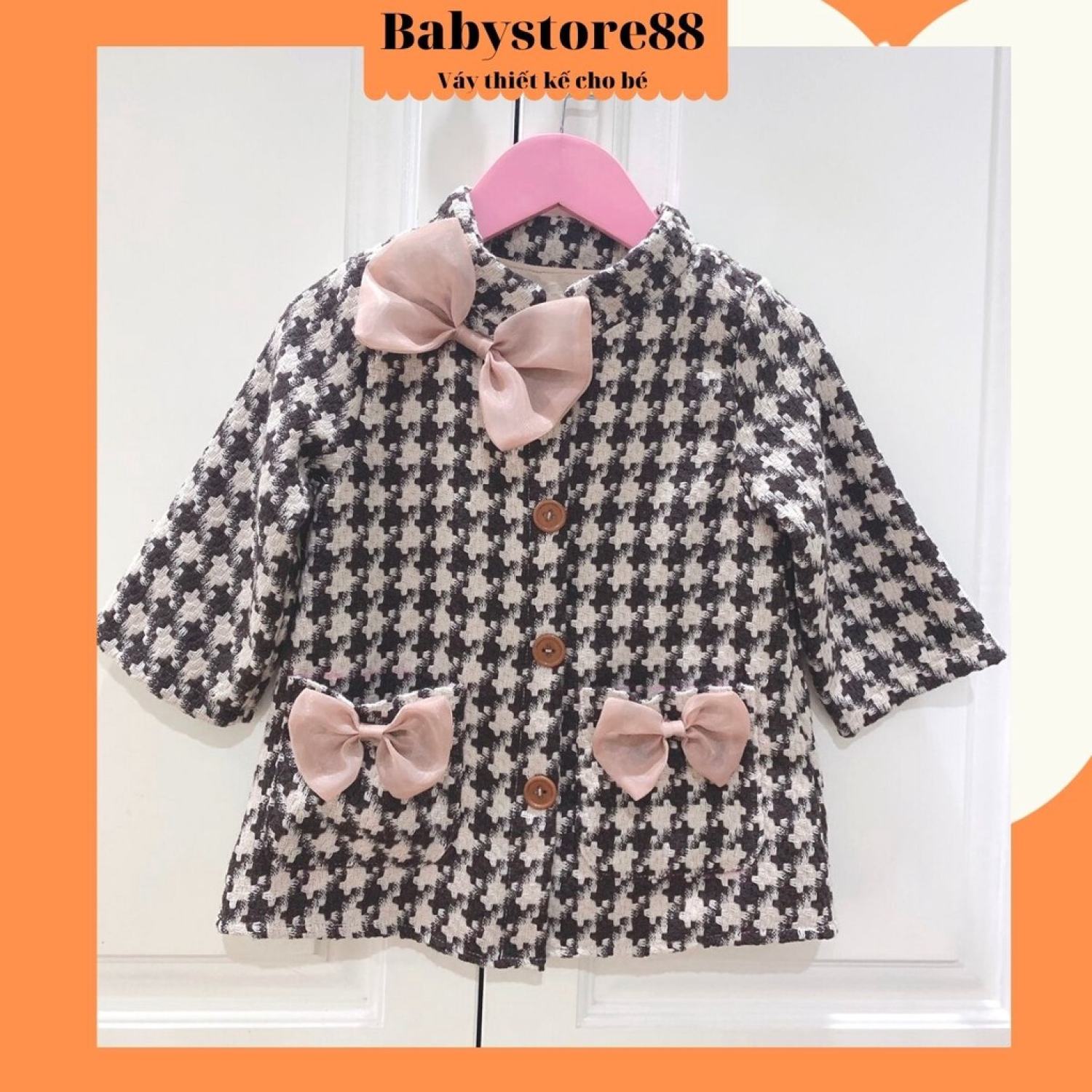 Sét áo khoác len Hàn Quốc 3 chi tiết gồm áo khoác áo sơ mi và chân váy  sành điệu dành cho bé CBG9719R  Bé Cưng Shop