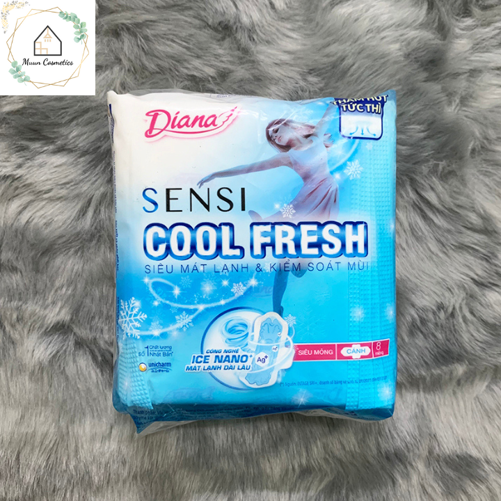 Băng Vệ Sinh Diana Sensi CoolFresh Siêu Mỏng Cánh Gói 8 Miếng