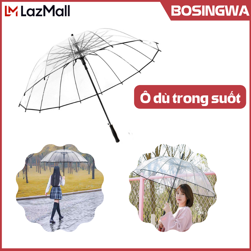 Dù che mưa, dù trong suốt, ô trong suốt, ô che mưa, ô dù che mưa, ô trong suốt chụp ảnh, Dù đi mưa cầm tay, trong suốt, siêu yêu, ô đi mưa giá rẻ - ô trong suốt 16 nan chắc chắn, thích hợp chụp ảnh, đi mưa