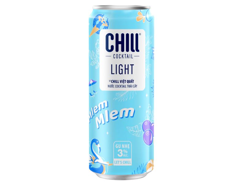 Nước Trái Cây Lên Men Chill Cocktail Blueberry Vị Việt Quất Lon 320Ml
