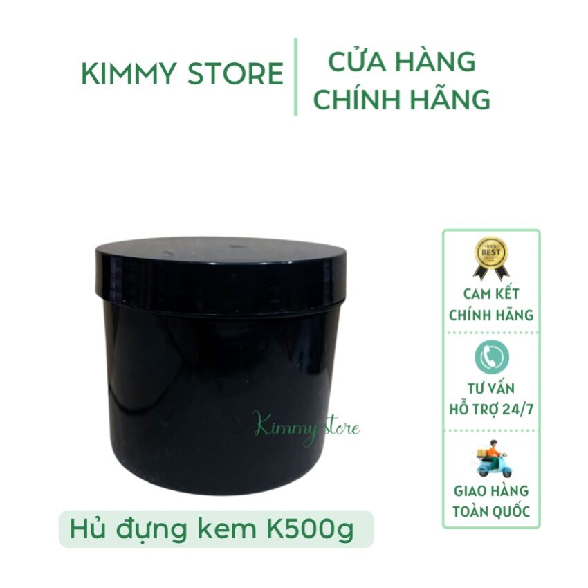 Hủ nhựa đựng kem 500g màu đen