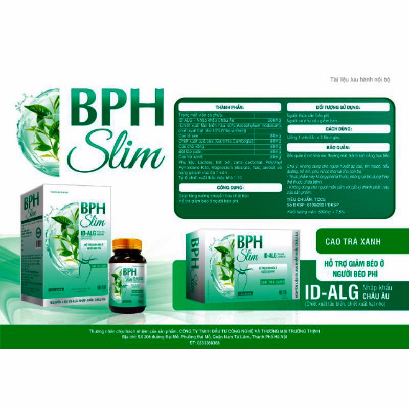 Viên uống giảm cân BPH Slim , giảm cân an toàn hiệu quả, giảm cân nhanh từ 2 - 4kg/hộp
