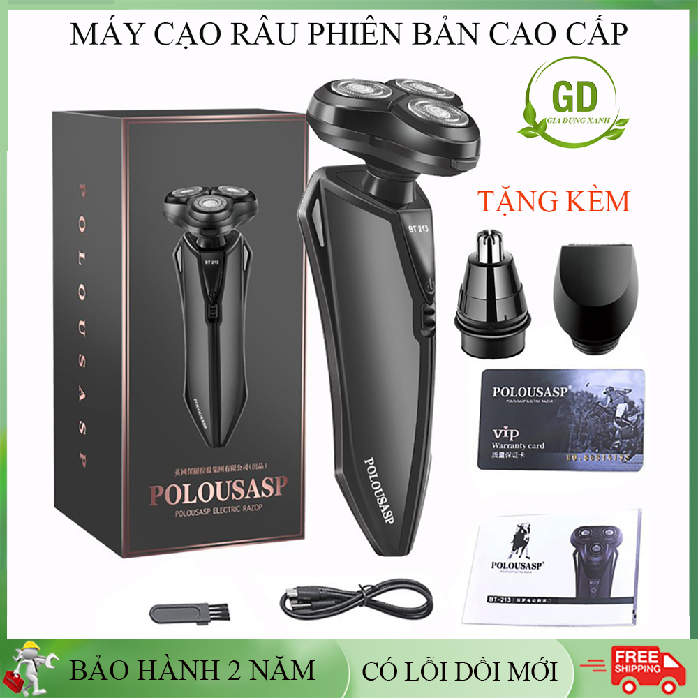 Máy cạo râu đa năng 3 in 1 cắt tóc cạo râu tỉa lông mũi lưỡi cạo thông minh. Bảo hành 2 năm toàn quốc.