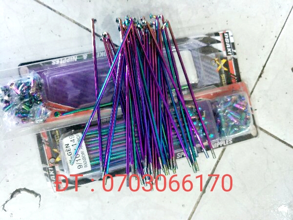 Bộ căm osaki 7 màu titan gắn xe exciter và các dòng xe máy