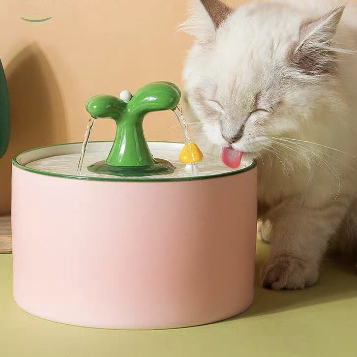 [FREESHIP]Máy lọc nước tự động 3 chế độ cho chó mèo mẫu gốm sứ cao cấp