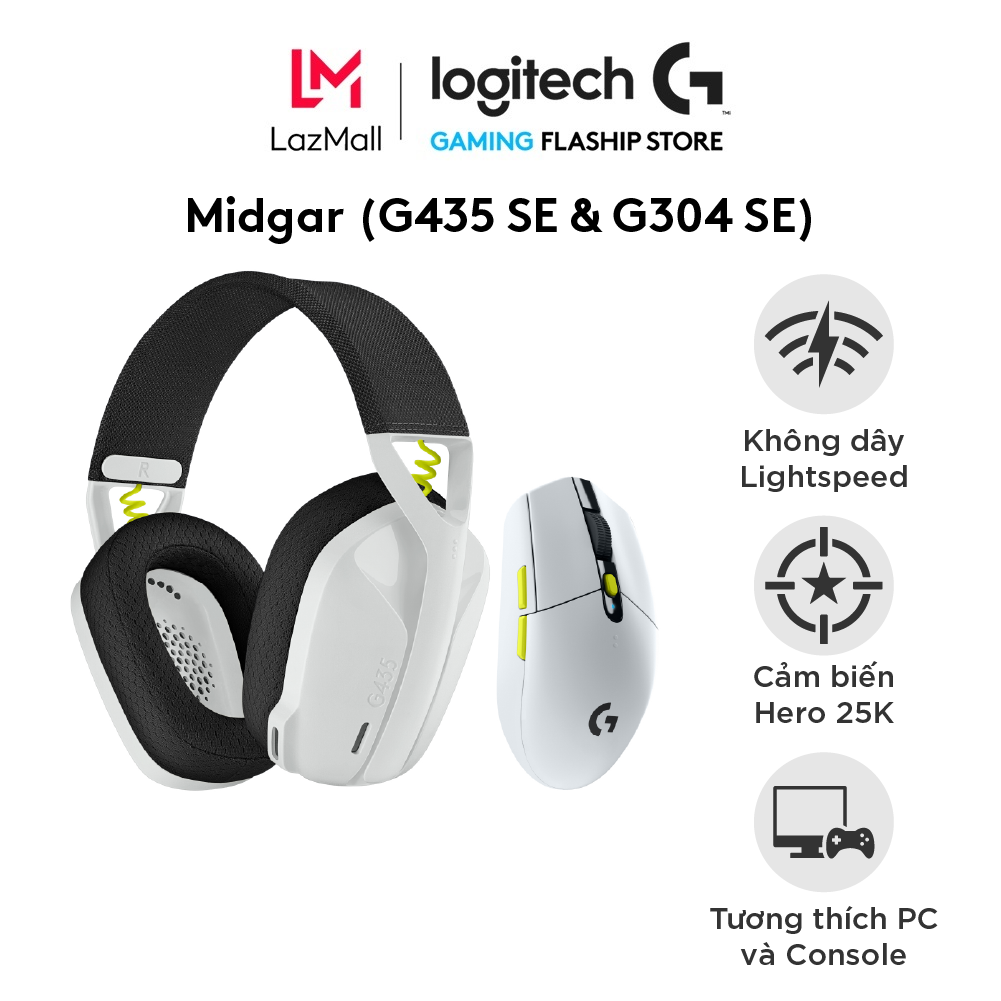Combo Tai nghe Bluetooth Logitech G435 SE & Chuột Lightspeed Logitech G304
